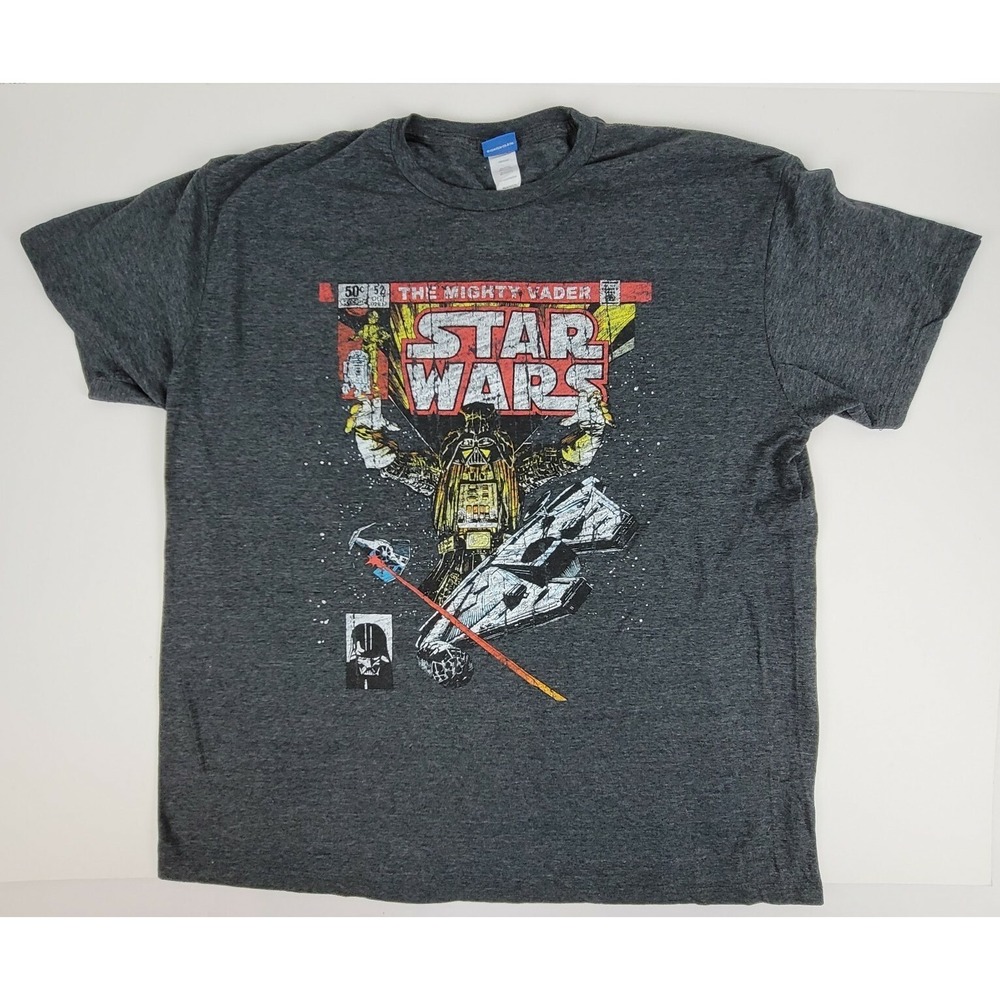 Star Wars The Mighty Vader Graphic T Tee Shirt Destress Screen Print Mens‎ 2XL
